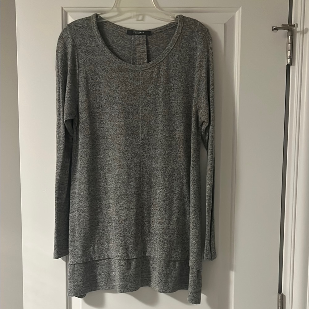 Gray Long Sleeve Knit Tunic